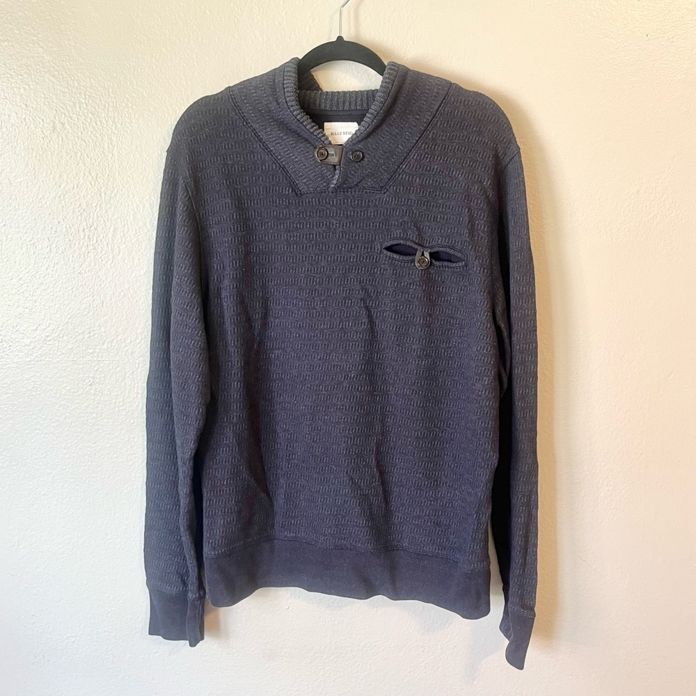 Billy Reid Men’s Pullover Sweater Cowl size L navy - Picture 1 of 5
